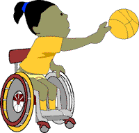 drawing of a girl in a wheelchari playing basketball