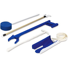 photo of the mobility reacher, dressing, and bathing kit.